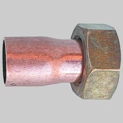 MEZZO BOCCHETTONE A SALDARE FEMMINA  DADO GIREVOLE  14 x 1/2     MADE IN ITALY
