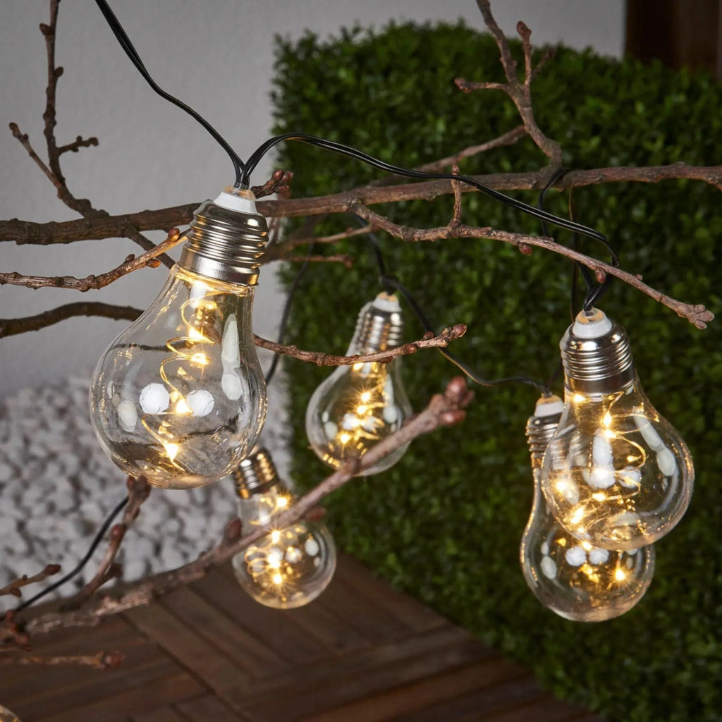 Catena luminosa decorativa ricarica solare sensore crepuscolare 10 lampadine LED luce 2700K decorazione esterni