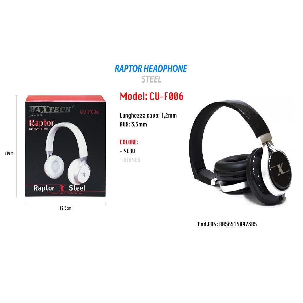 Trade Shop - Cuffie Con Filo Microfono 3,5 Mm Pc Computer Mac Notebook Mp3 Portatili Maxtech Cu-f006 -