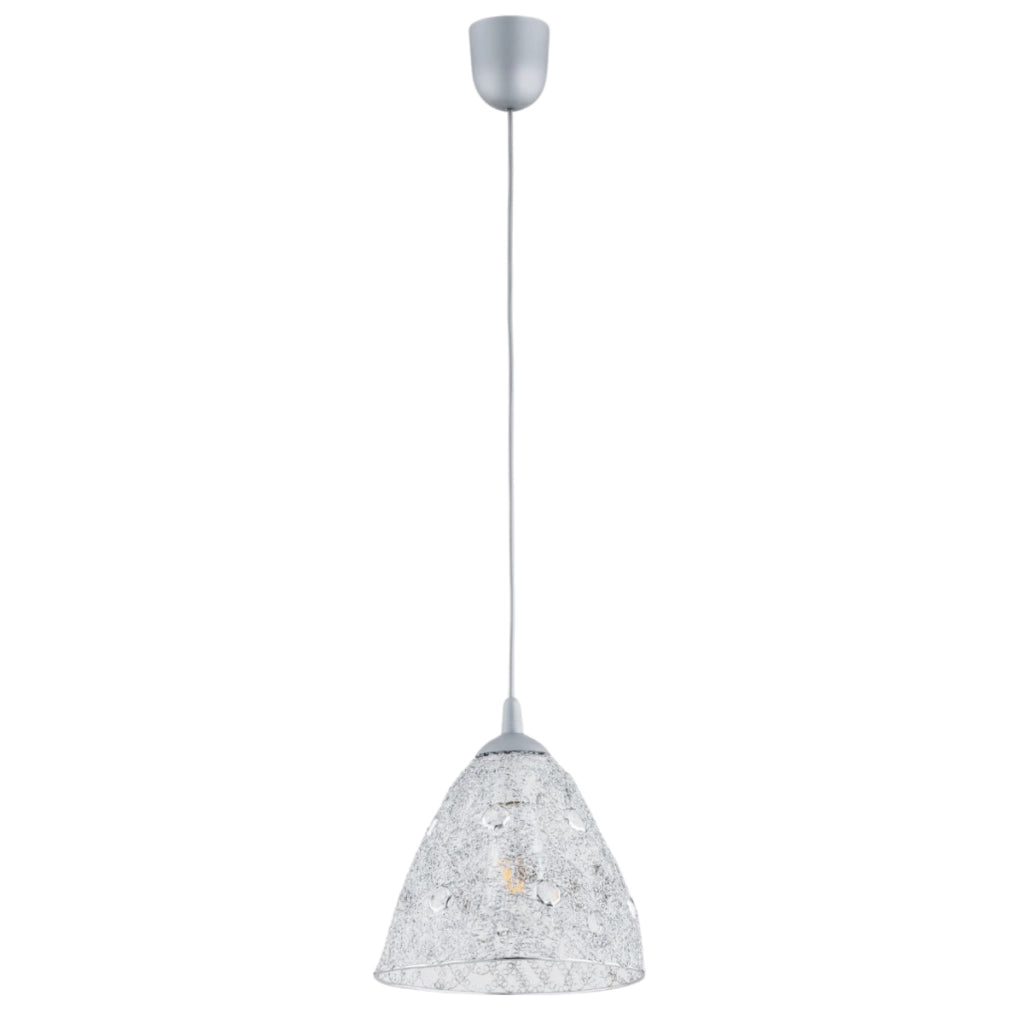 Lampada sospensione Alfa SONI cromo cristalli E27 Ø24
