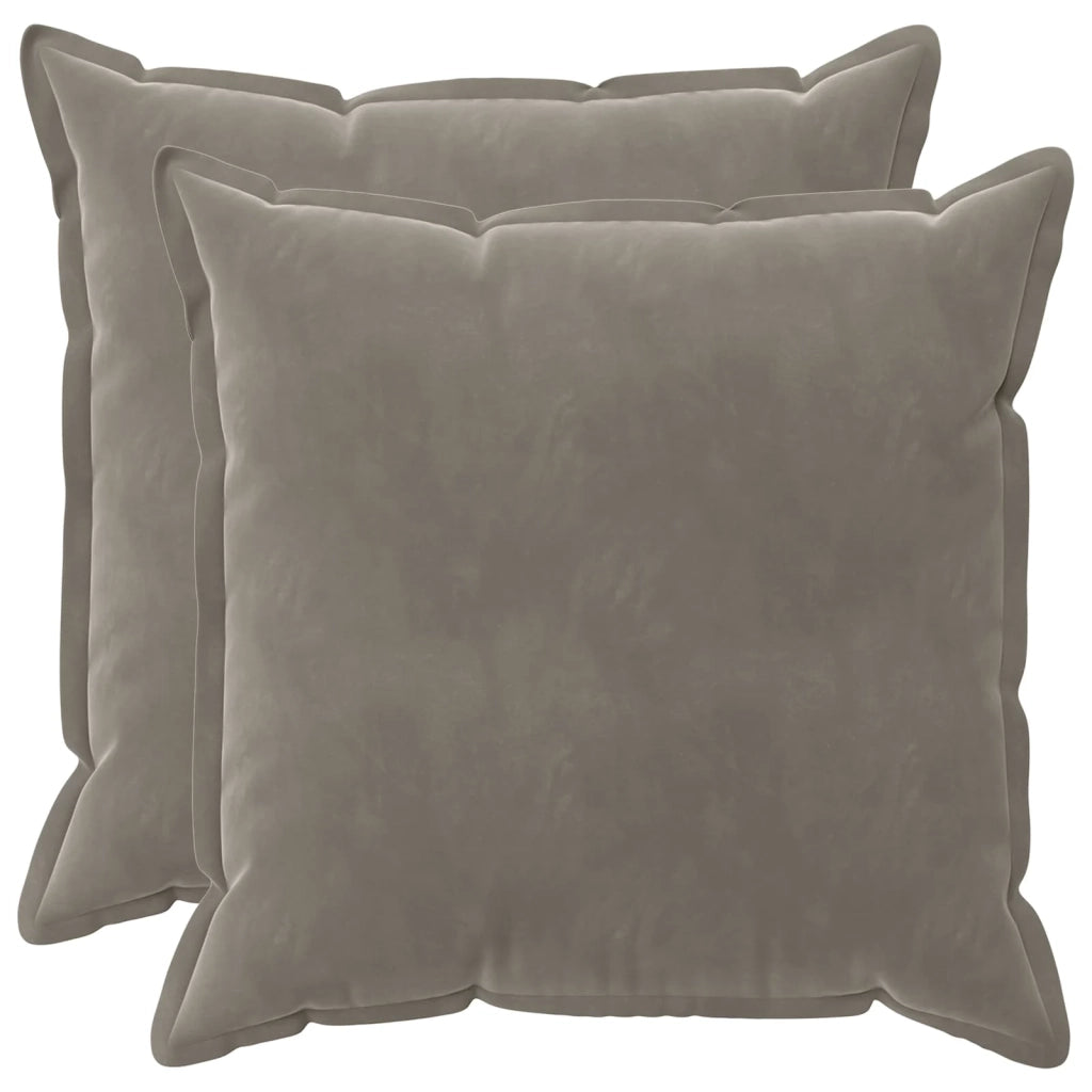 Federa 2 pcs HOUTEN Grigio Chiaro 60 x 60 cm Velluto 920663