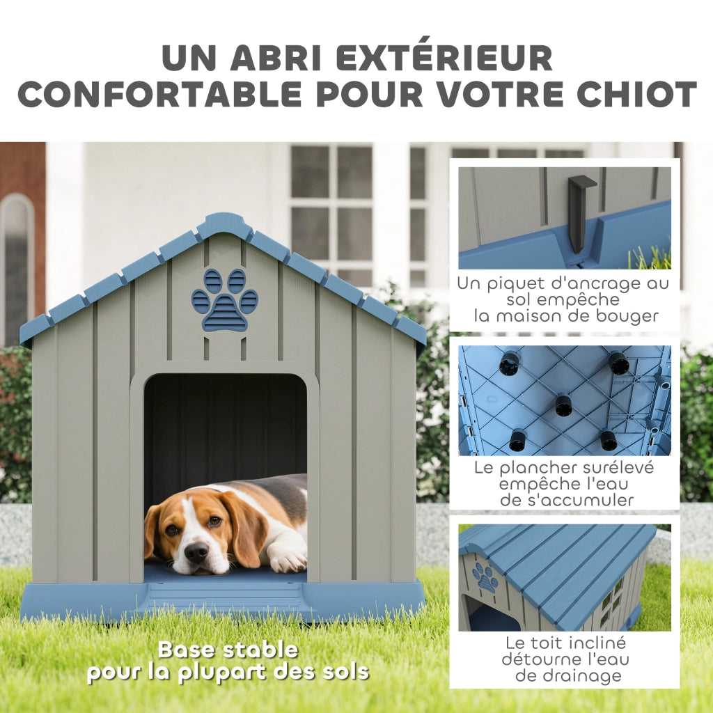 Casetta per Cani Esterno ¨C zephmum ¨C 85x79x82 cm Blu