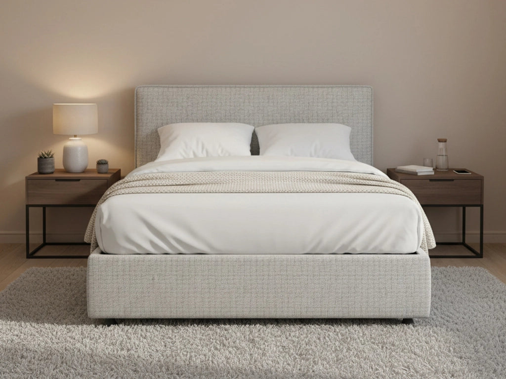 Widnes, Letto Matrimoniale Sfoderabile Made in Italy, Grigio Chiaro