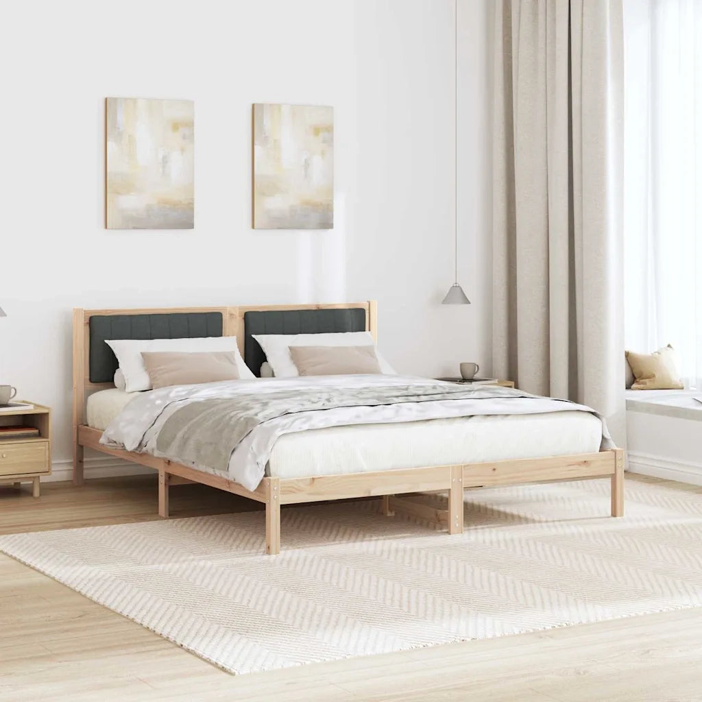 Letto con Testiera Rivestita Grigio scuro 160 x 200 cm 878245