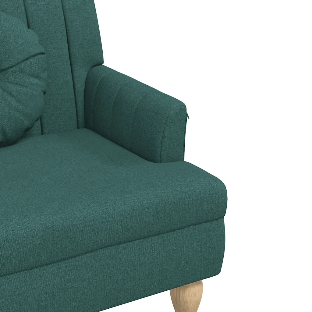 Panca con Cuscini-Sgabello-Divano Verde Scuro 113x64,5x75,5 cm in Tessuto