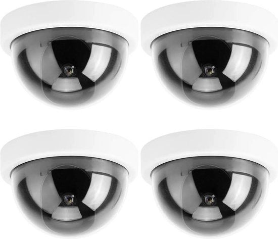 Camere di simulazione con LED lampeggianti in rosso per uso interno/esterno - 4 pezzi.