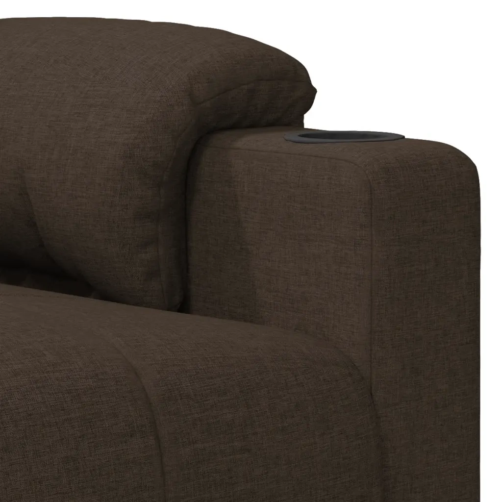 Poltrona Massaggiante Marrone Scuro in Tessuto 348087