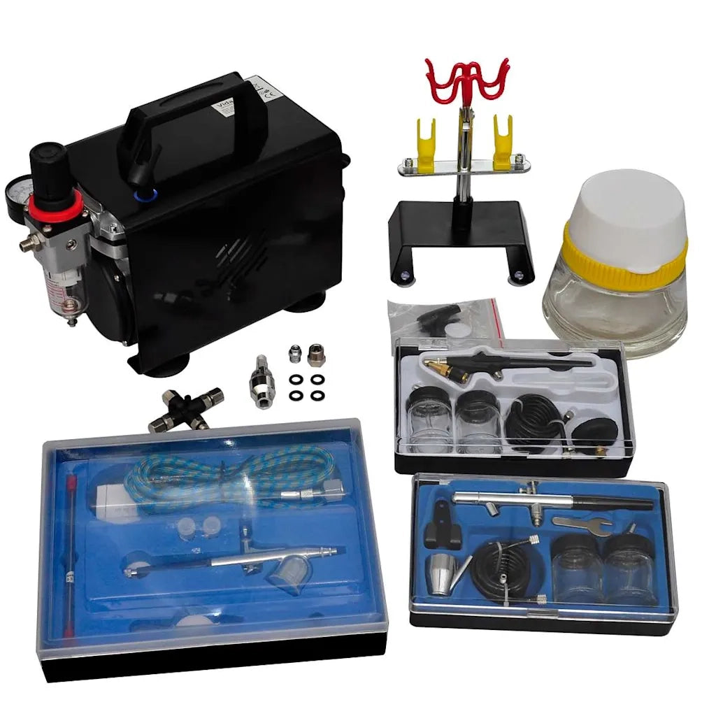 Set Compressore Aerografo con 3 Pistole 140286
