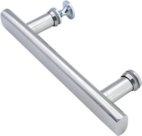 Maniglia per Doccia in Acciaio Inox 304 - Maniglia per Doccia in Vetro - Maniglia per Doccia con Maniglione 218x82x19mm - Distanza tra i Fori 145mm - Montaggio Facile - Maniglia per Doccia con Piastra in Vetro