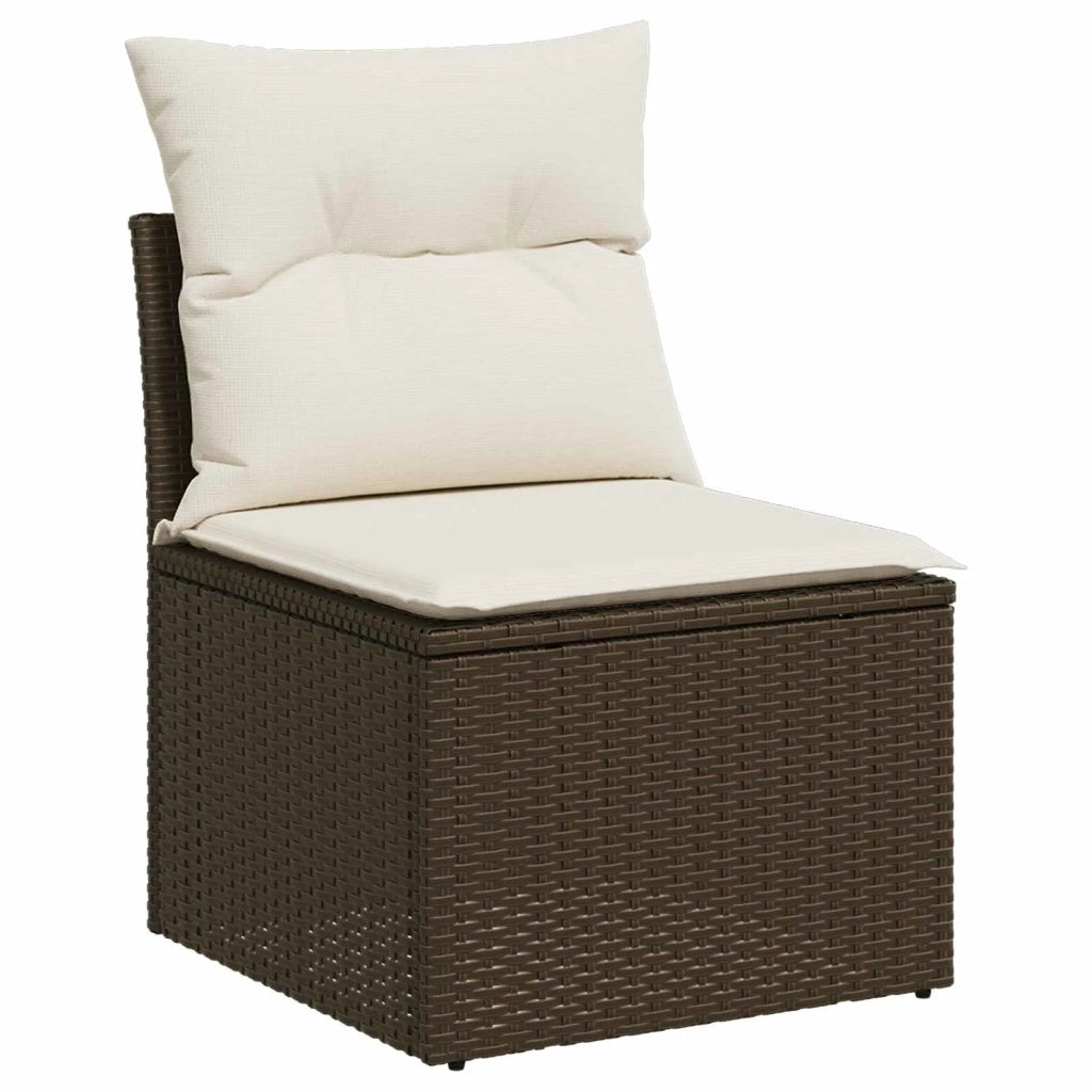 Set di divani 8 pz Marrone e Bianco Crema 3448488