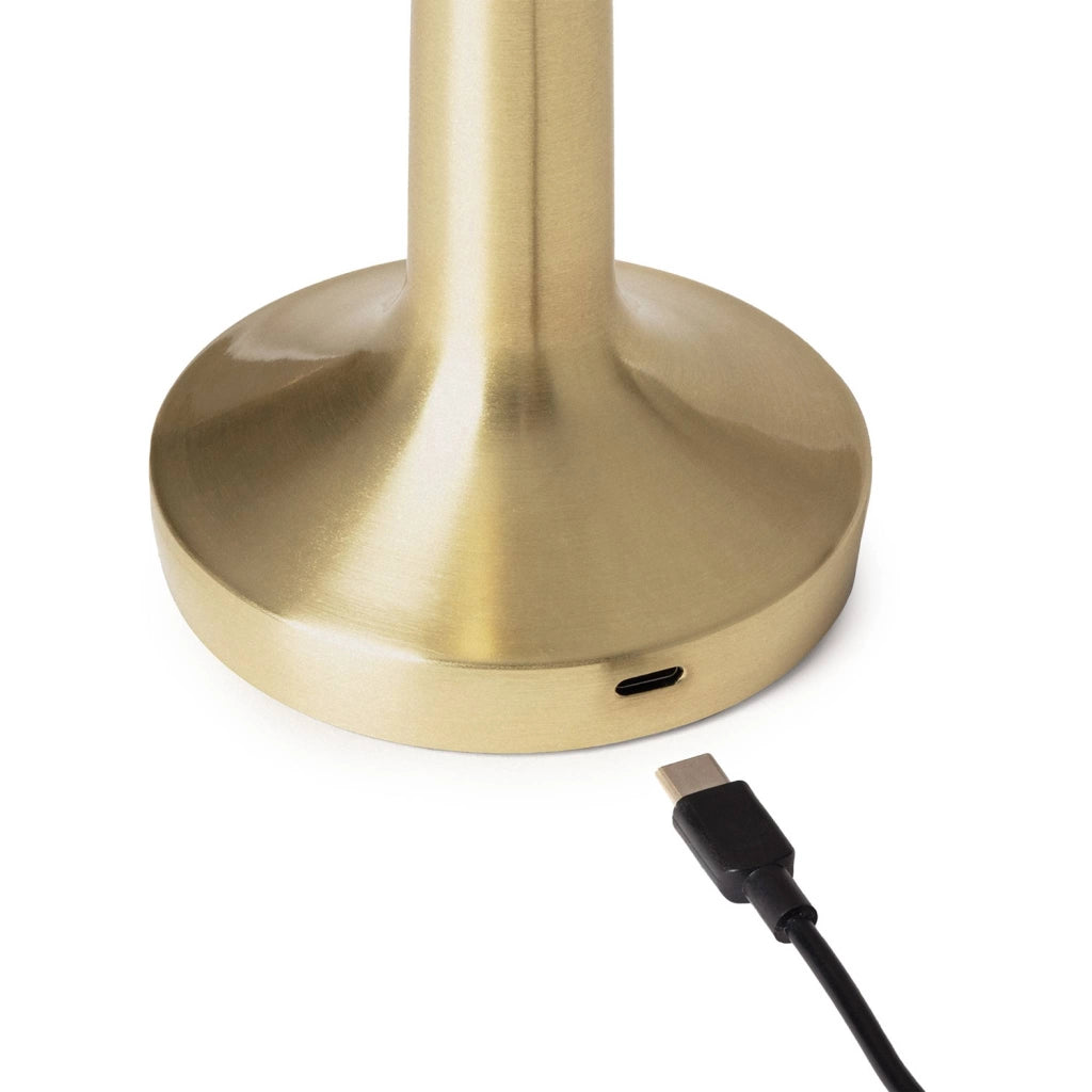 Lampada da tavolo interna led metallo dorato, 9cm, oro