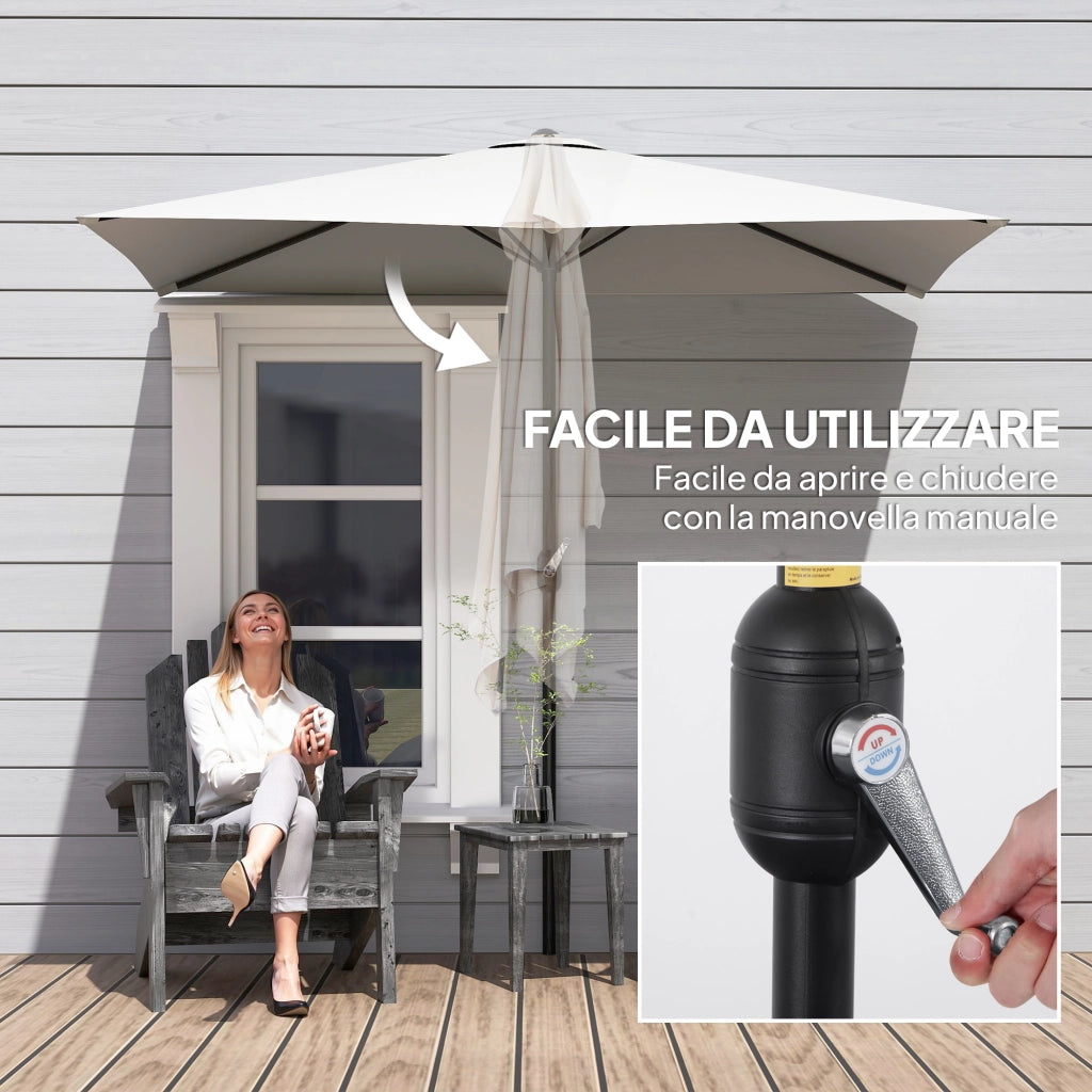 Ombrellone da Parete Mezzaluna ¨C Minimal ¨C Crema 250x150