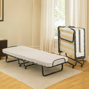 Letto pieghevole Tellus, Brandina con rete 12 doghe, Materasso incluso, Lettino salvaspazio, 100% Made in Italy, 80x190h37 cm, Custodia protettiva su richiesta