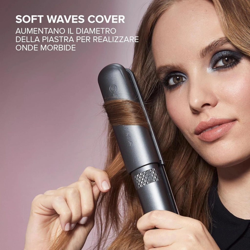 Bellissima 11876 Creativity Multistyle Piastra per Capelli Ceramica Diamond Cheratina Ionica 5 temperature 150-230°C colore Nero Rosa