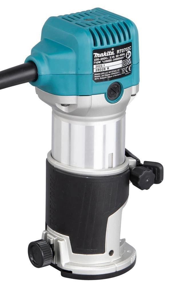 Makita RT0702CX2J Fresatrice Multifunzione 710 W 10000 34000 rpm Velocita' Variabile Avvio Progressivo colore Nero