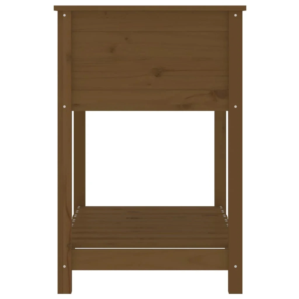 Fioriera rialzata per piante fiori patio giardino con ripiano 82,5 x 54 x 81 cm legno di pino marrone 02_0038403