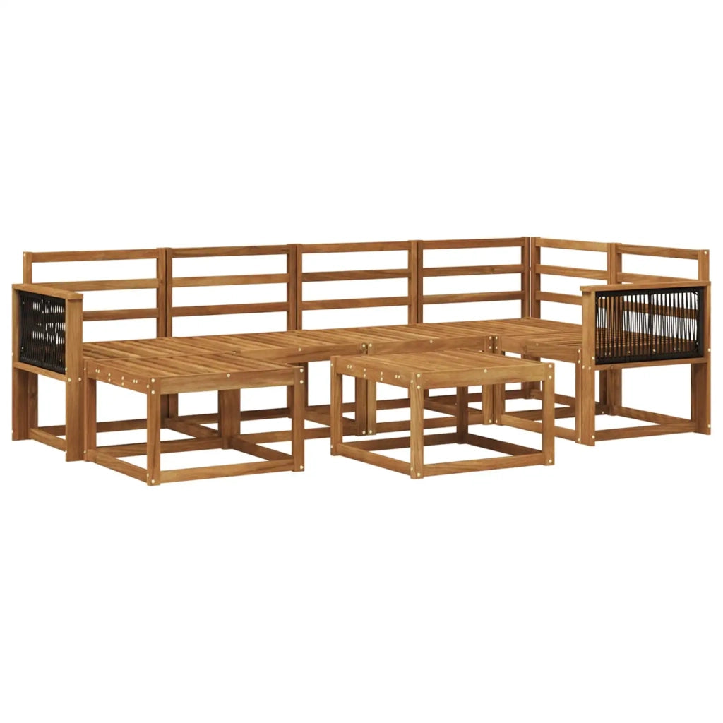 Set di divani da esterno 7 pcs Naturale
