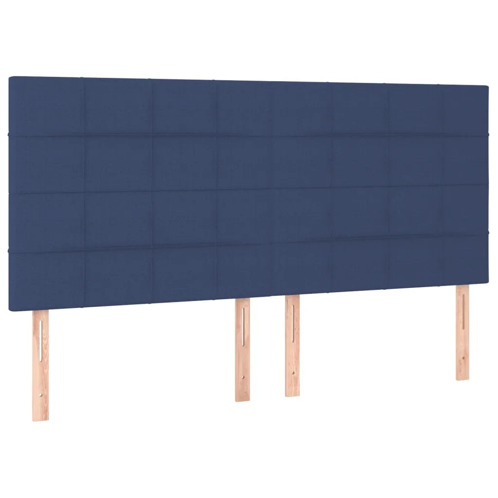 Letto a Molle Materasso e LED Blu 200x200cm in Tessuto
