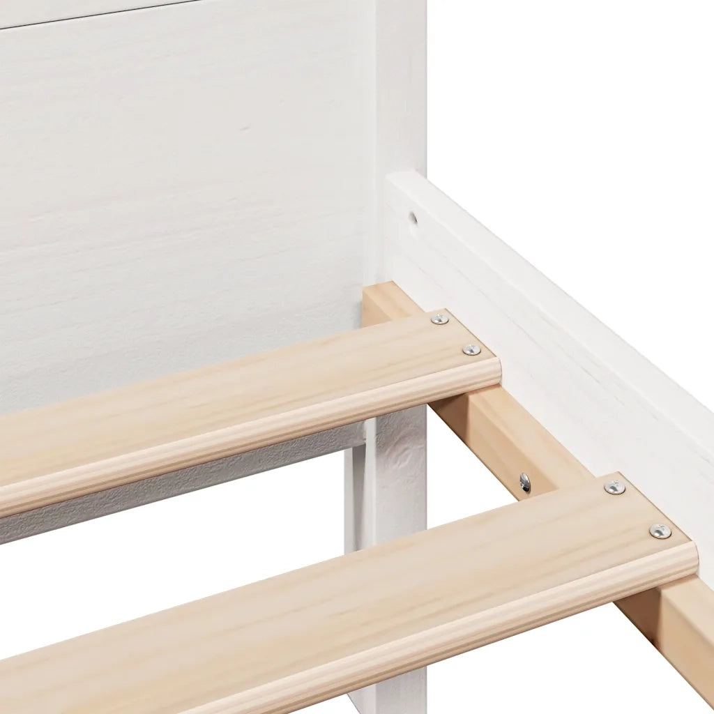 Giroletto senza Materasso Bianco 200x200 cm Legno Massello Pino 3309723