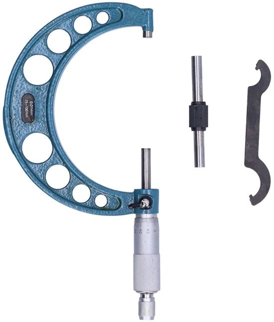 Micrometro per esterni 75-100 mm Alta precisione - Acciaio inossidabile - Scala chiara - Strumento di misura - Ampia applicazione - Precisione 0,01 mm