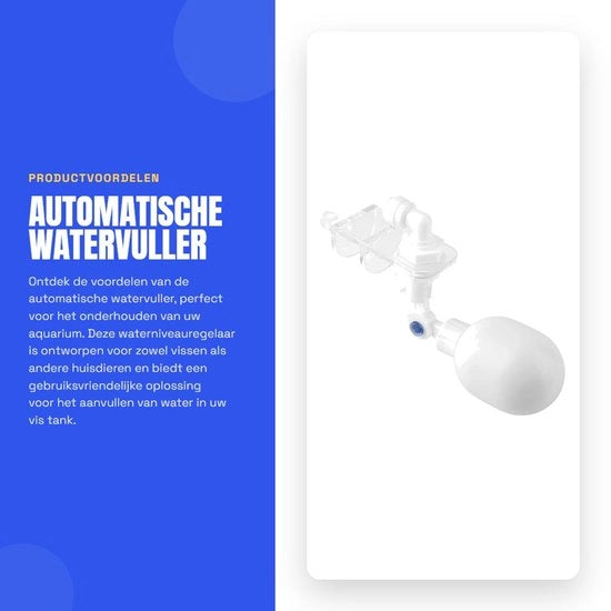 Raccoglitore automatico per acquario - Regolatore di livello dell'acqua per acquario - Non elettrico - Bianco - Valvola a pallone galleggiante - Adatto per pesci