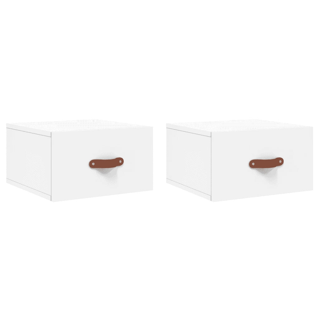 Comodini a Muro 2 pz Bianchi 35x35x20 cm 829773