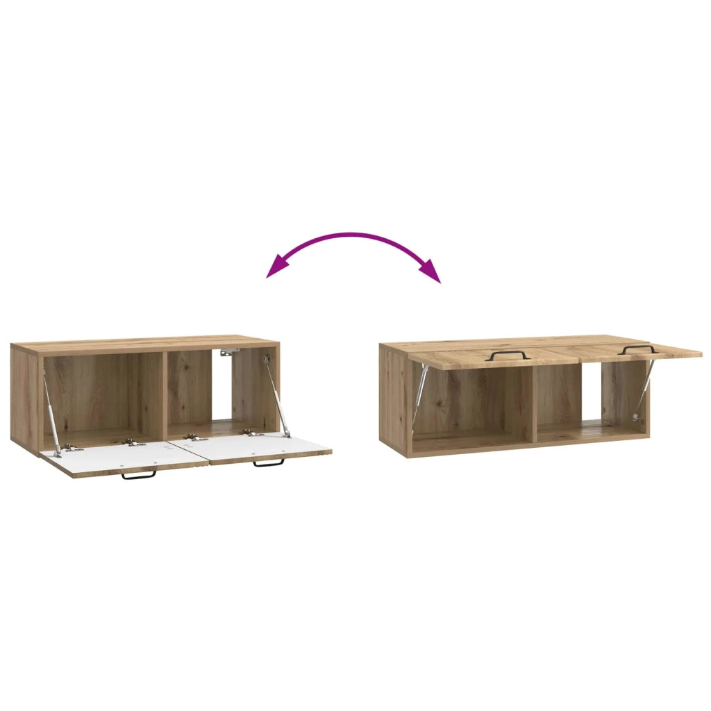 Mobile Porta TV da Muro-Credenza per TV sospesa Rovere Artigianale 78,5 x 31 x 30 cm 864502