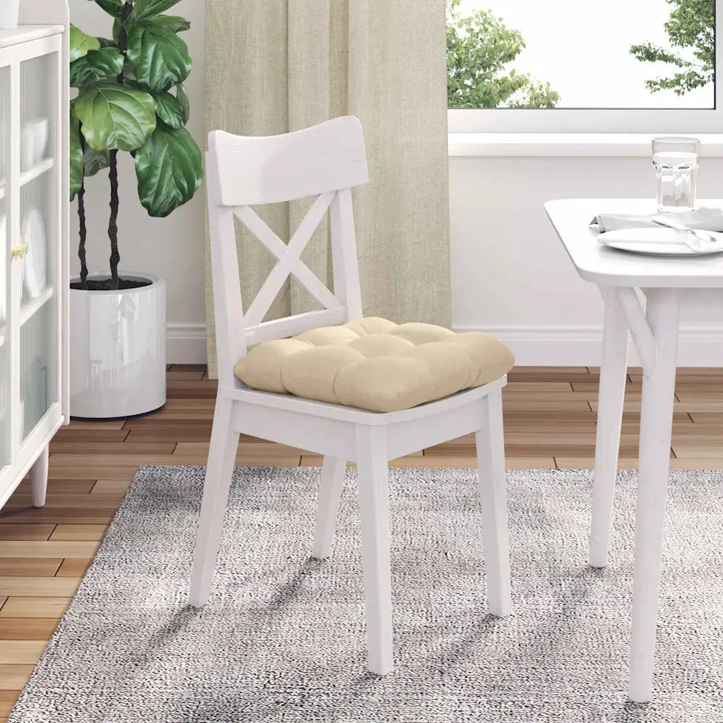 Cuscini per Seduta 4 pcs Crema 45 x 45 cm Tessuto in Microfibra 42015136