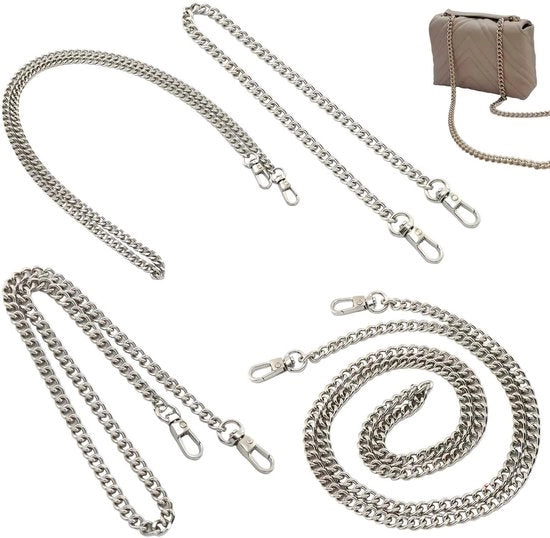 Cinturino per borsa a spalla in metallo argento – catena per borse da 40cm 60cm 100cm 120cm – cinturino regolabile per borse da donna accessori DIY moda