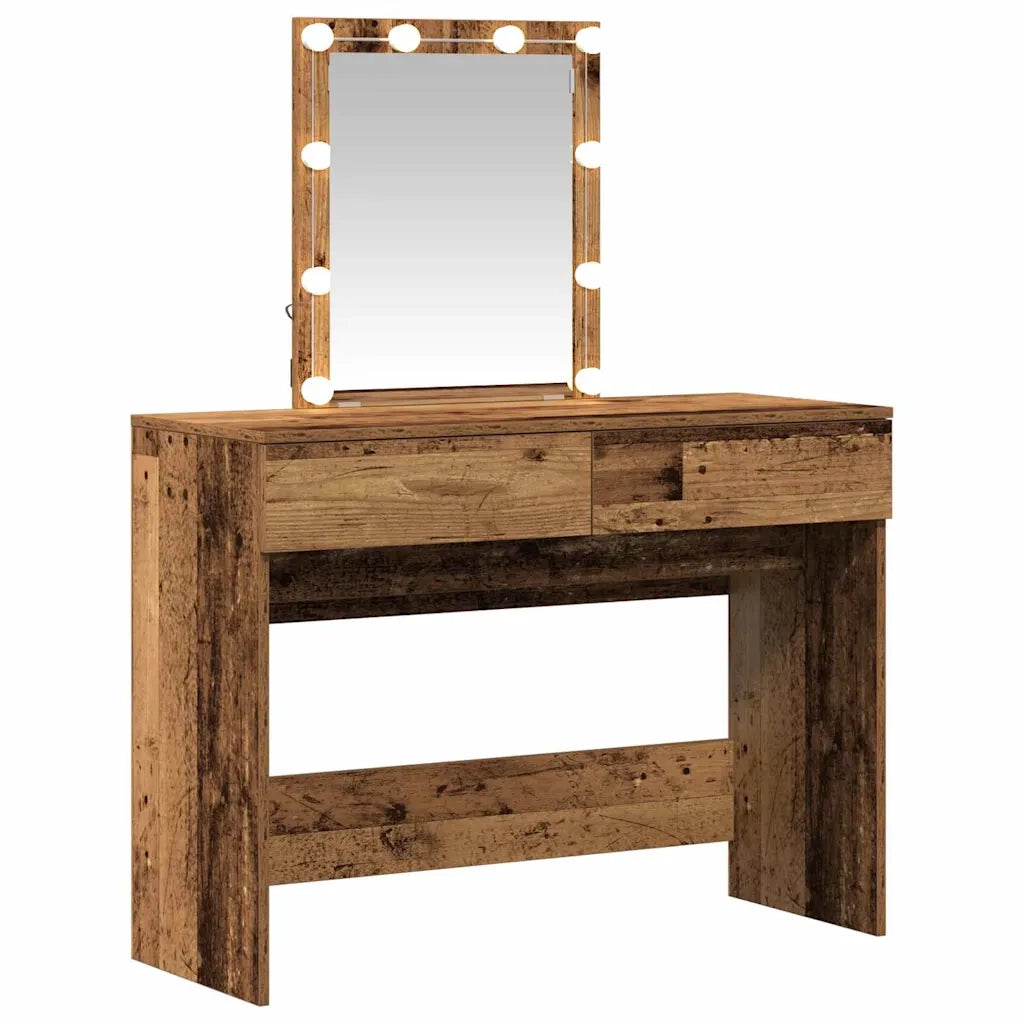 Tavolo da Trucco con cassetto Legno vecchio 100 x 40 x 130 cm 868840