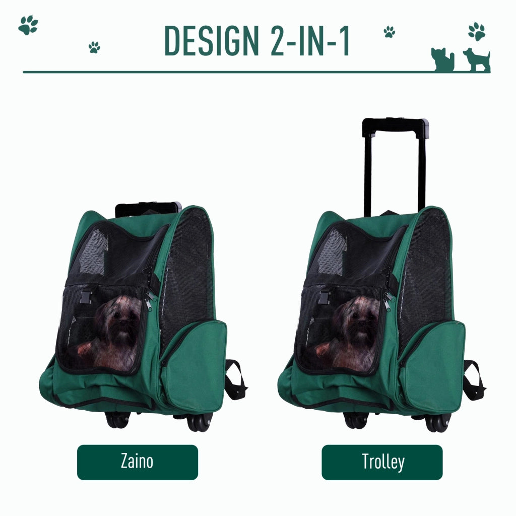 Zaino Trasportino per Cani e Gatti ¨C Minimal ¨C Verde, 42x25x55cm