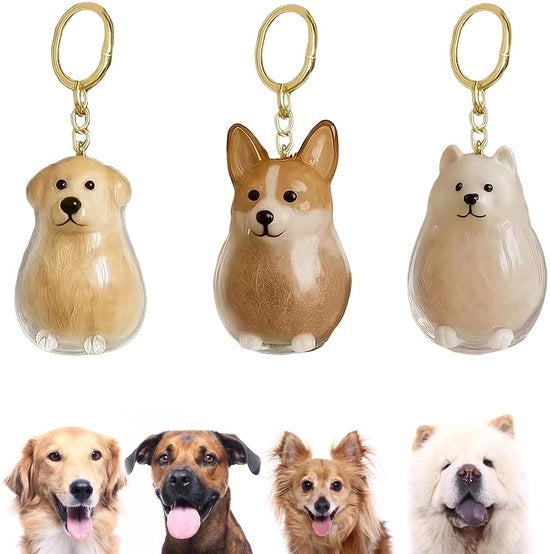 Sleutelhanger con Ricordo di un Cane - Sleutelhanger con Capelli di Animale - Sleutelhanger con Ricordo - Sleutelhanger Transparente - Sleutelhanger Compatta - Sleutelhanger Leggero - Sleutelhanger da Ricordo