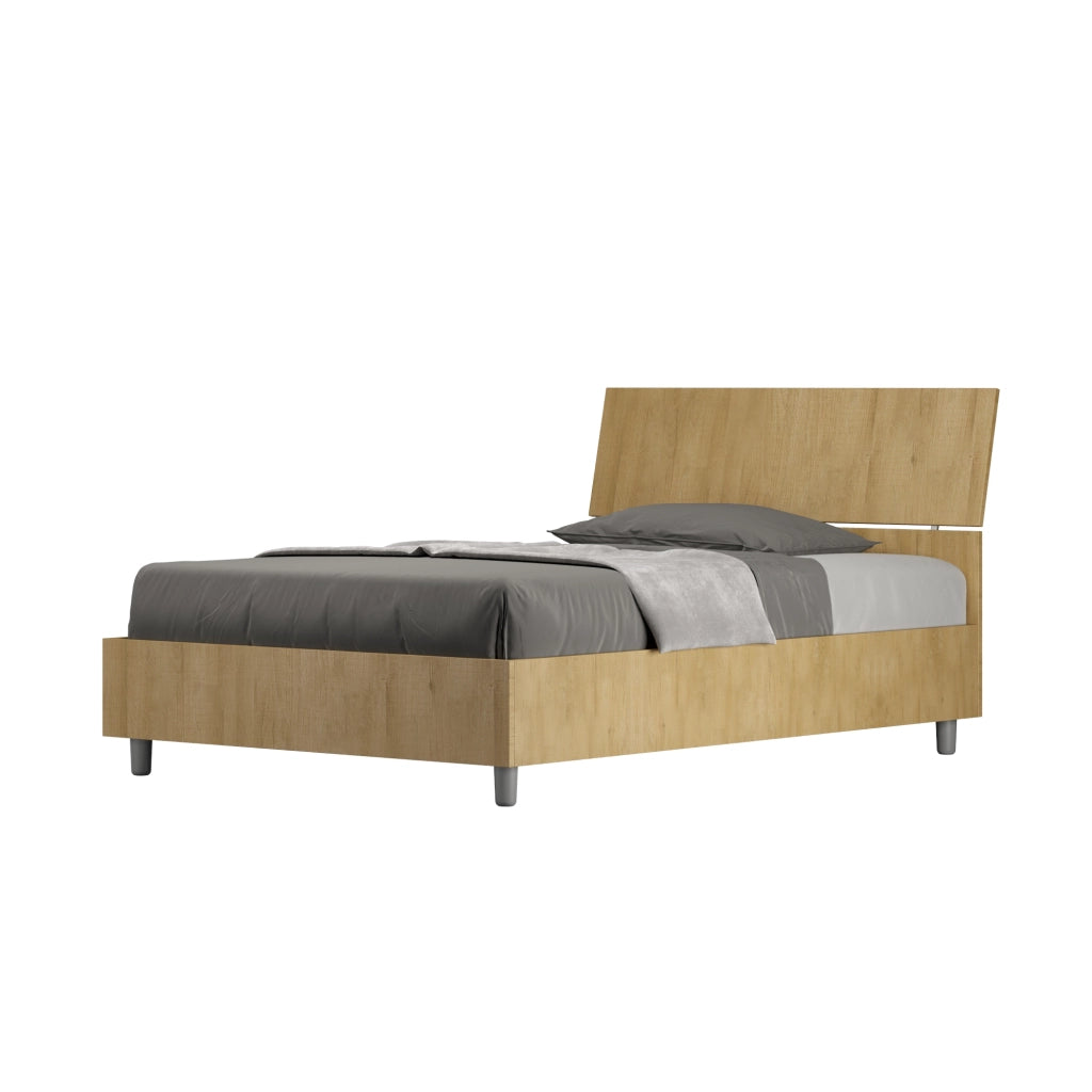 BS COM Letto una piazza e mezza contenitore 120x190 testata inclinata quercia