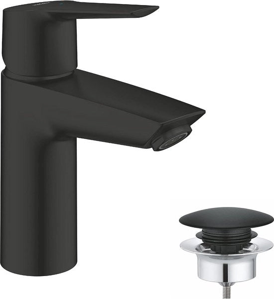 Fonteinkraan badkamerkraan a risparmio energetico - posizione centrale - acqua fredda - risparmio di acqua - apertura a richiesta - vasca in materiale nero - altezza 17 cm - codice prodotto 235512432