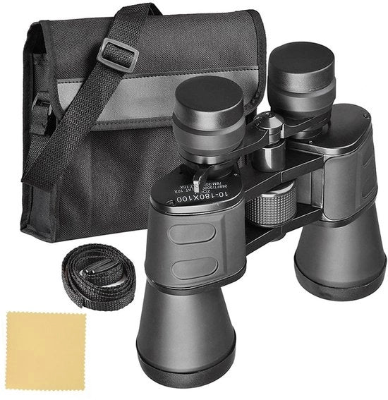 Verrekijker da Uso Esterno con Alta Vergenza 10-180x100 - Telescopio per Camminata e Observazione degli Uccelli - Resistente all'Uso Esterno - Portatile - Raggio di Azione fino a 500m