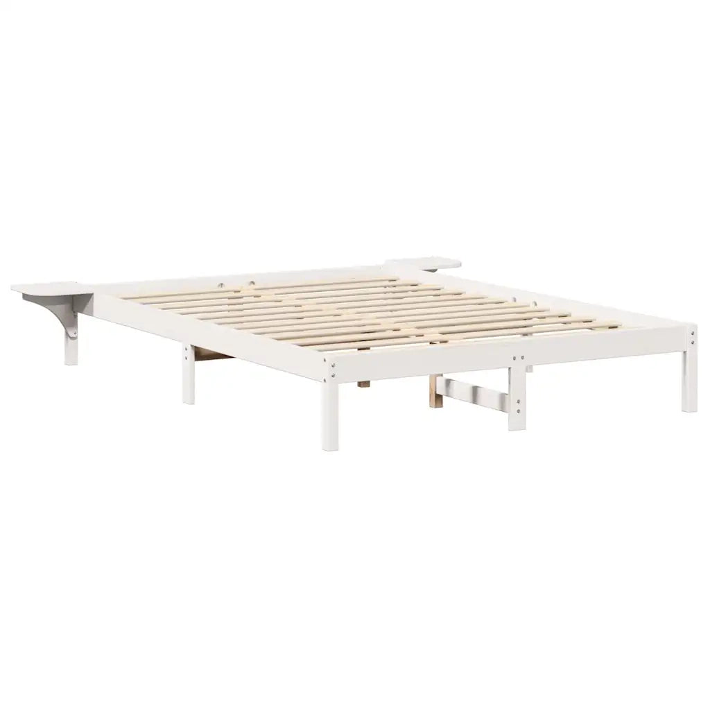 Struttura del letto Bianco 160 x 200 cm Pino massello
