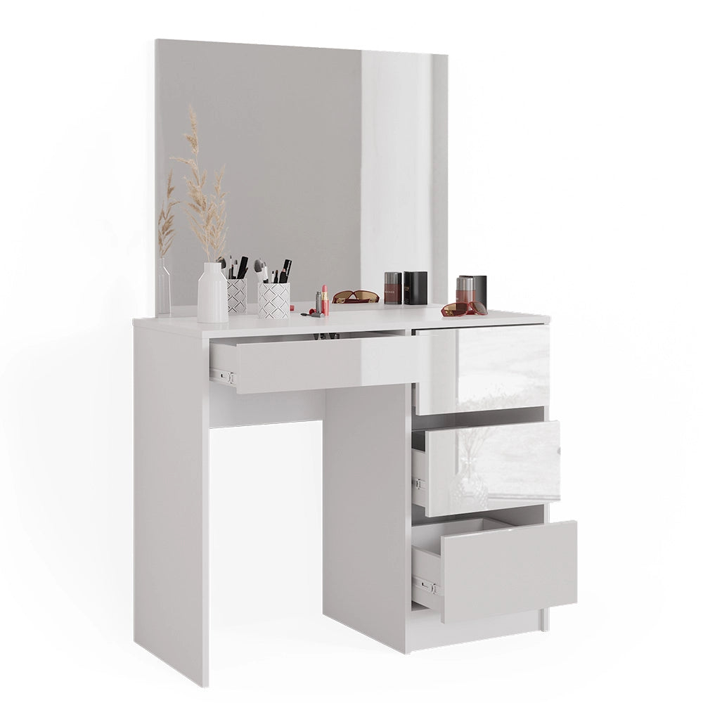 Comodino Vicco bianco, con specchio, 40 cm