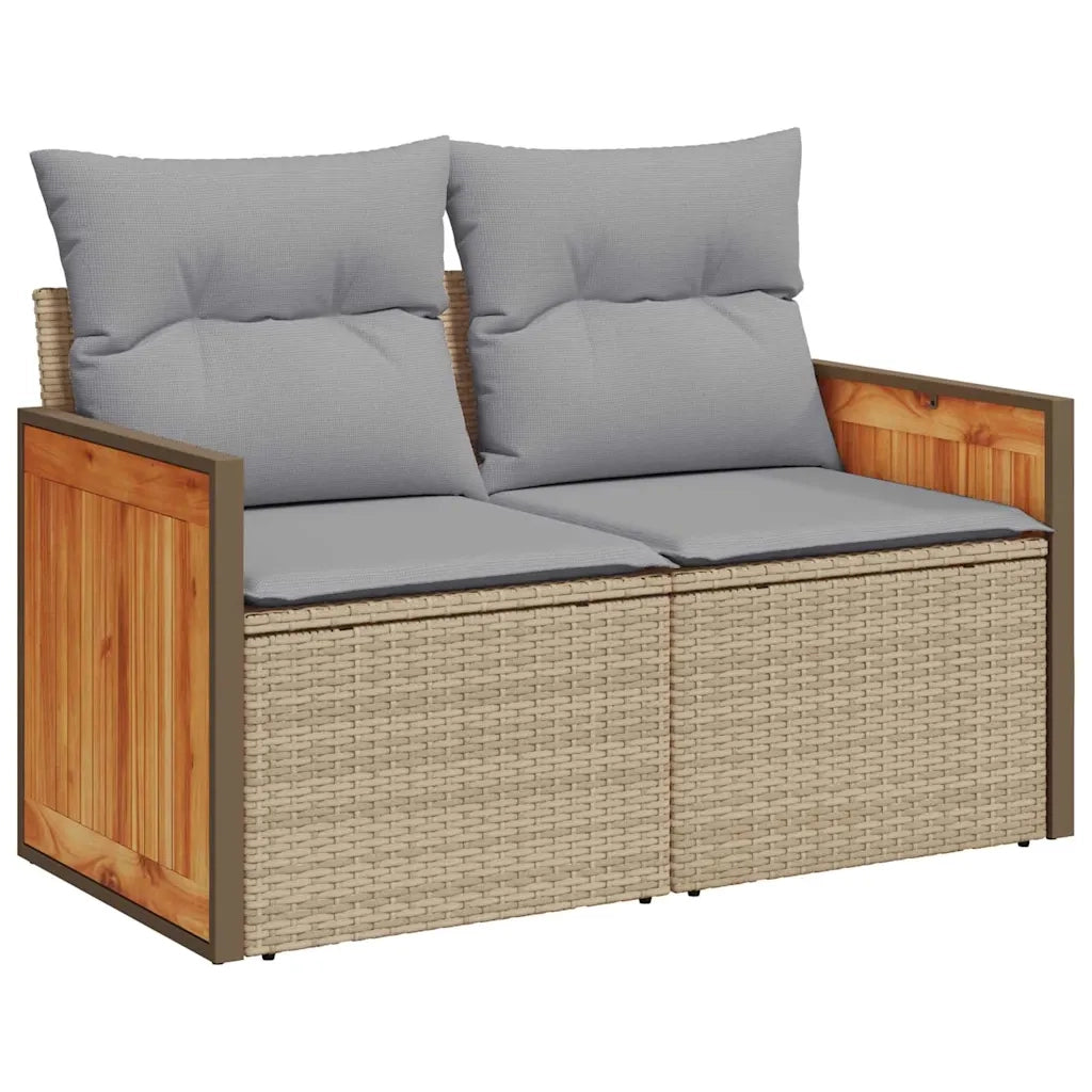 Set Divano da Giardino con cuscino 11 pcs Beige e Grigio Chiaro