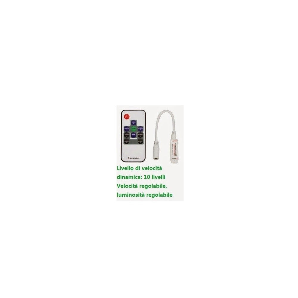 Trade Shop - Rgb Led Controller Rf Wireless Centralina Telecomando Colori 5-24v 3x4a 12a -