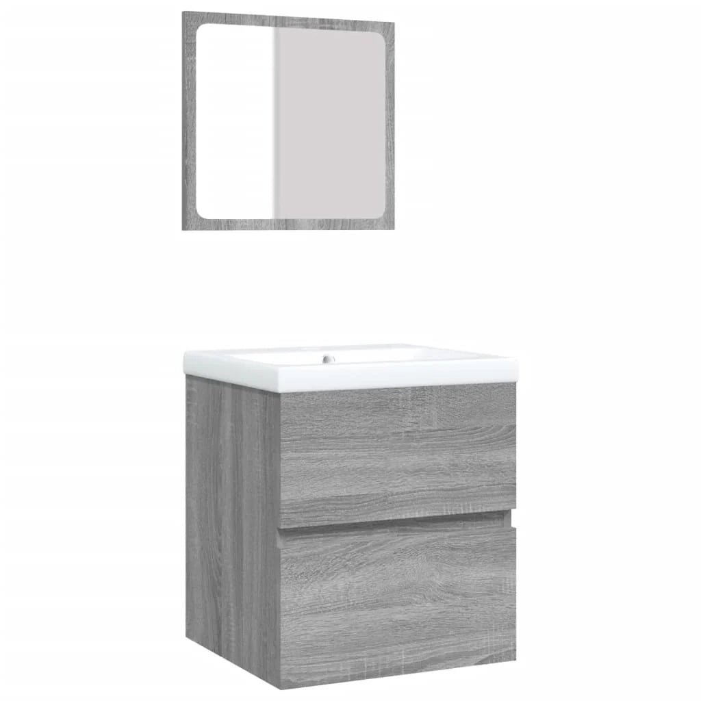 Mobile lavabo con lavabo e specchio grigio Sonoma 02_0006645