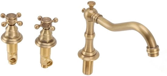 Wastafello Elegant con Doppio Maniglione - Impermeabile - Resistente alla Corrosione - Flusso d'Acqua Rapido - Duraturo in Ottone - Wastafello da Bagno