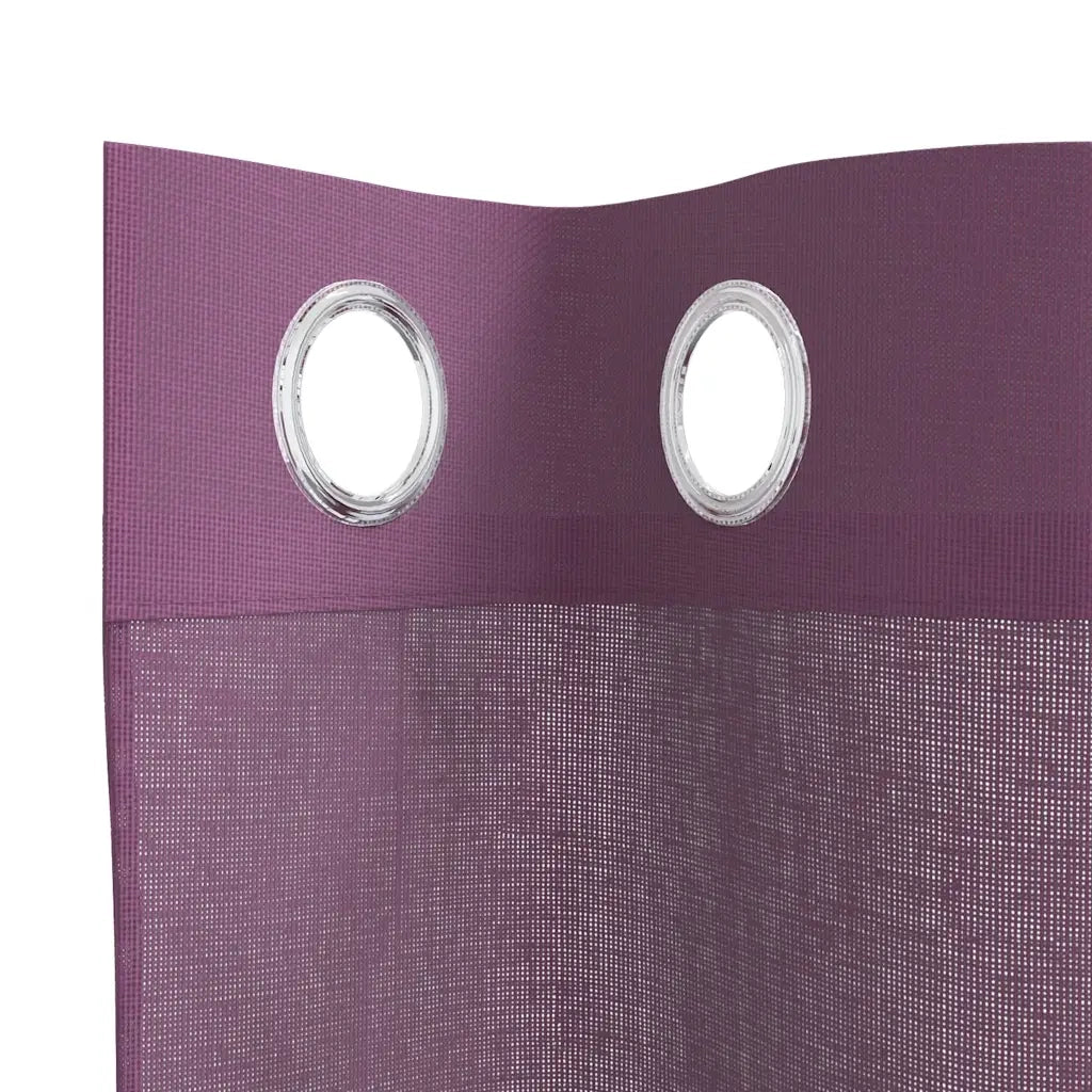 Tende in Voile con Occhielli 2 pz Viola 140x140 cm