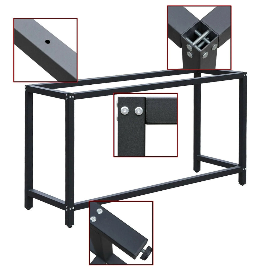 Banco da lavoro con telaio fisso 125 cm tavolo da lavoro supporto officina 16_0002151