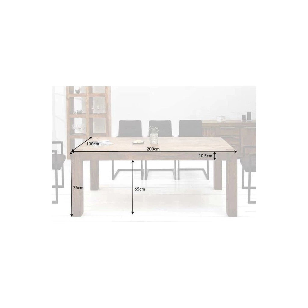 Tavolo da pranzo ORBO 200 cm – Tavolo in legno massiccio di Sheesham verniciato