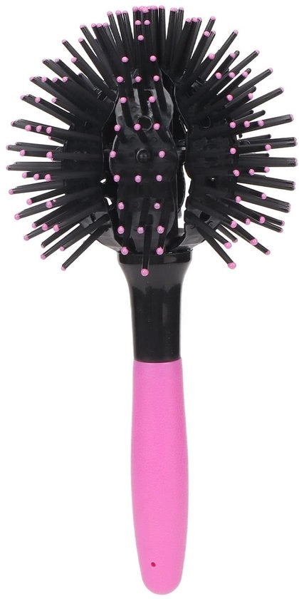 Spazzola per capelli a 360 gradi con forma rotonda - alta resistenza a temperature - antiklitt - TPE - per capelli umidi e asciutti