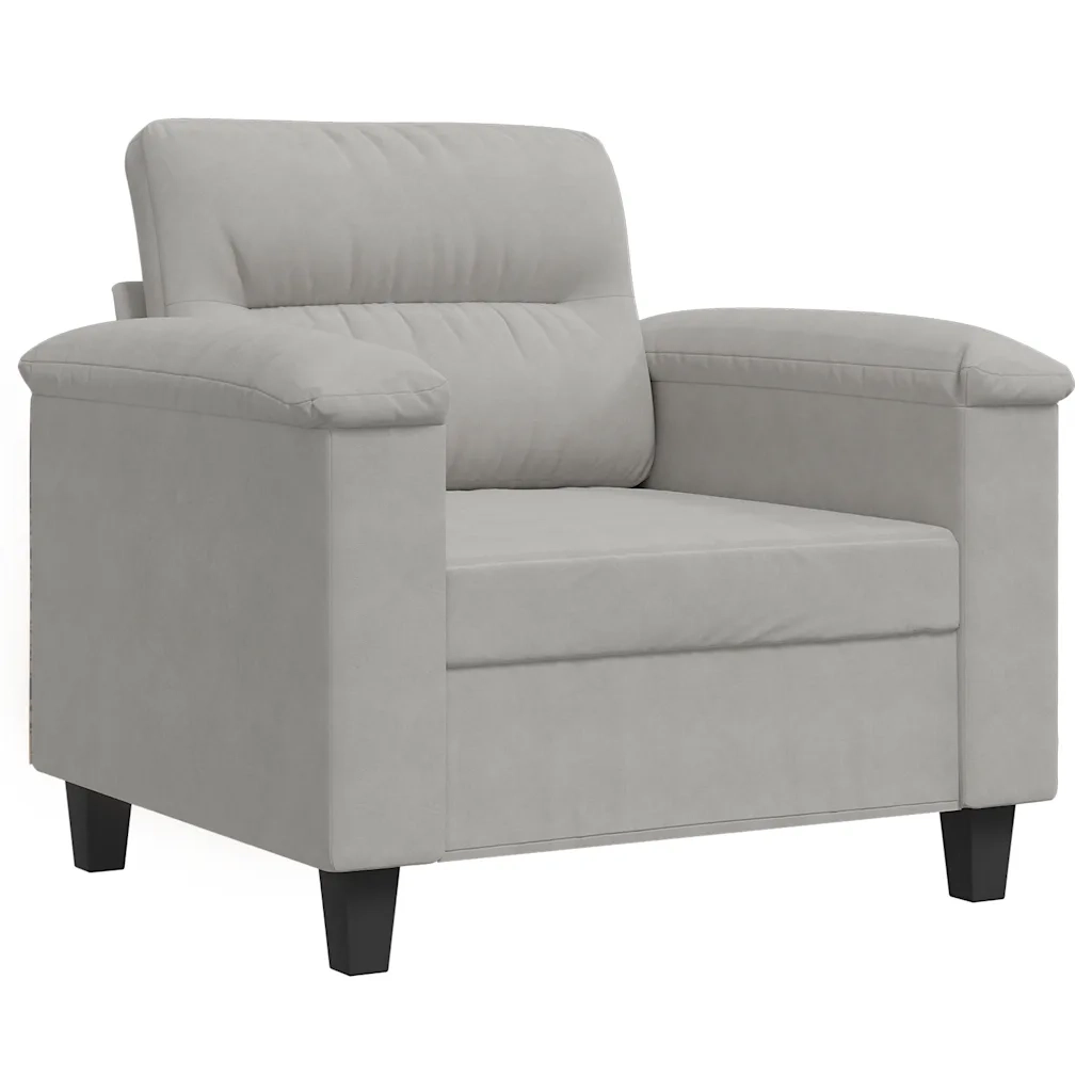 Poltrona Grigio Chiaro 60 cm in Tessuto Microfibra 359550