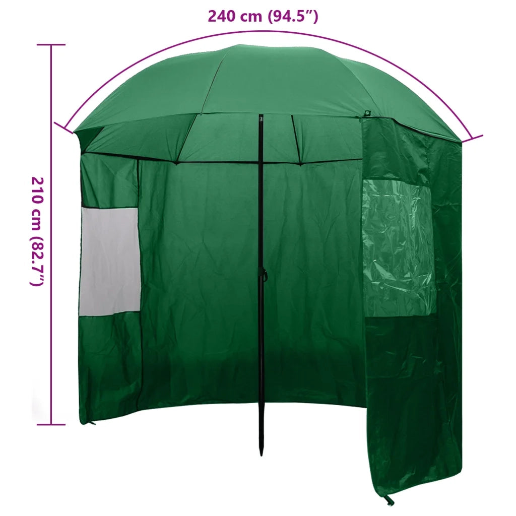 Ombrello da Pesca-Ombrello da esterno Verde 240x210 cm