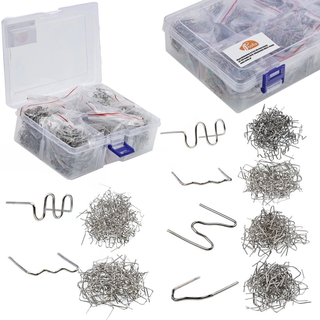 Graffette per Plastica Rosfix – 6 Tipi, 600 Pezzi | Diametro 0.8/0.6mm, Acciaio al Carbonio