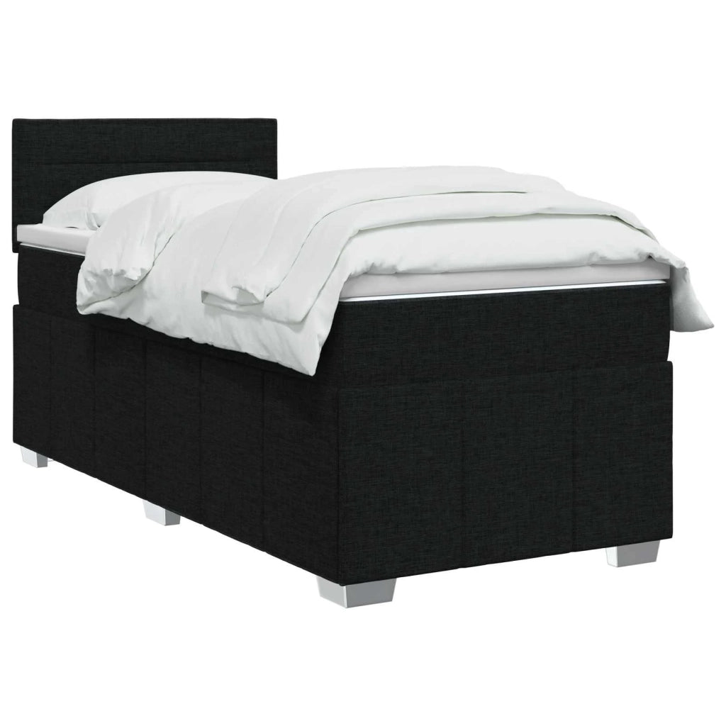 Letto box spring con materasso Nero 100 x 200 cm Tessuto 3451138