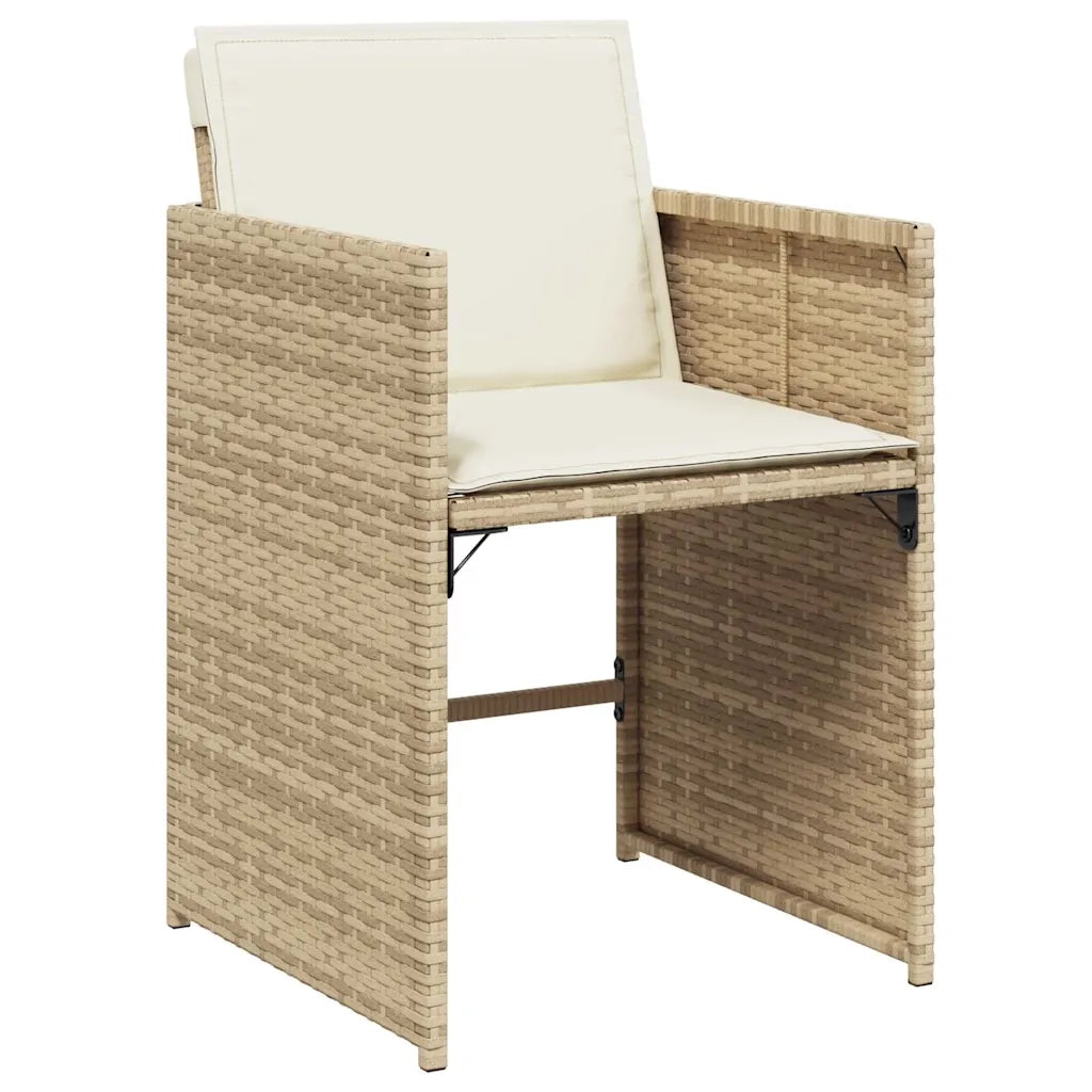 Set da Pranzo da Giardino 13 pz con Cuscini Beige in Polyrattan 3211168
